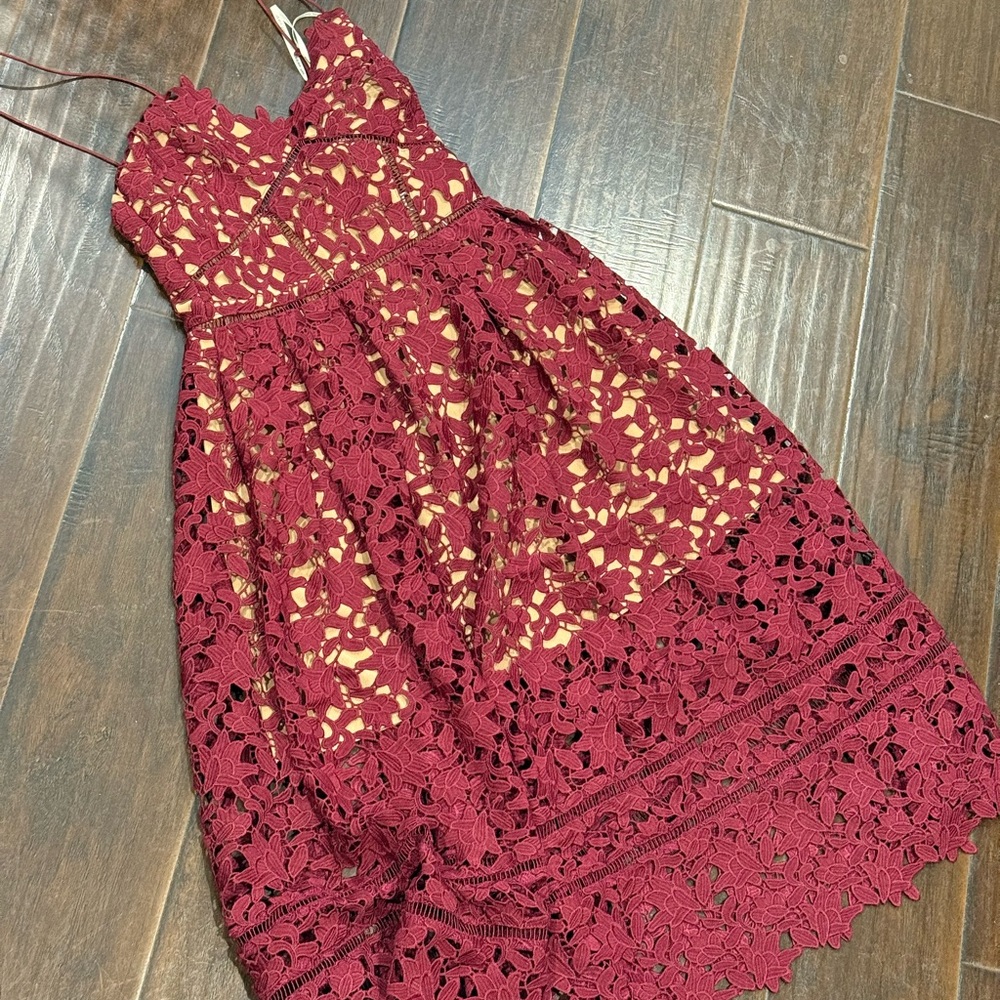 Elegant Burgundy Lace Dress